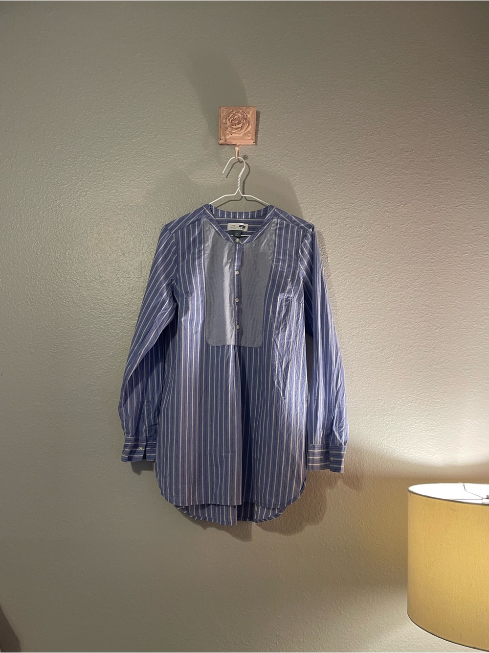 Old Navy Blue and White Striped Button-Front Tunic